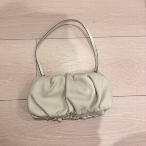 STAUD Bean Bag – Cream Leather Shoulder Bag